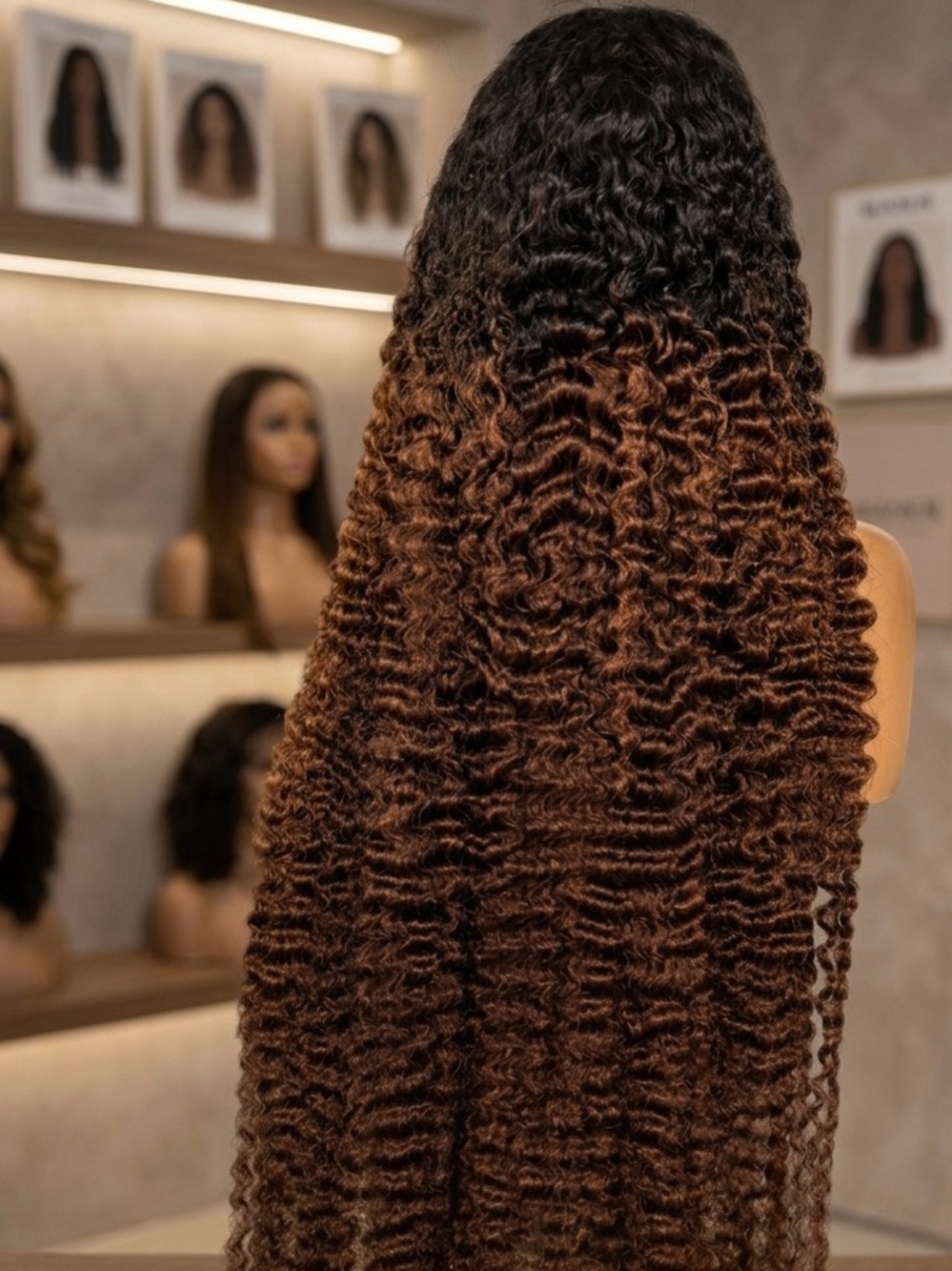 Luxury HD 13x6 lace wig color 1b/4 38inches Burmese curls Lace Front Wig